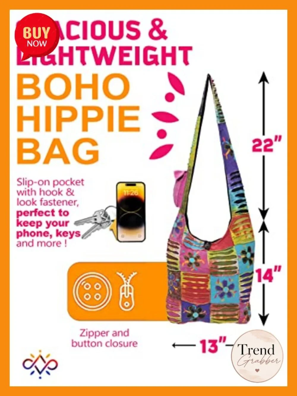 Boho Hobo Crossbody Bag Handmade Upcycled Cotton Tote Fair Trade